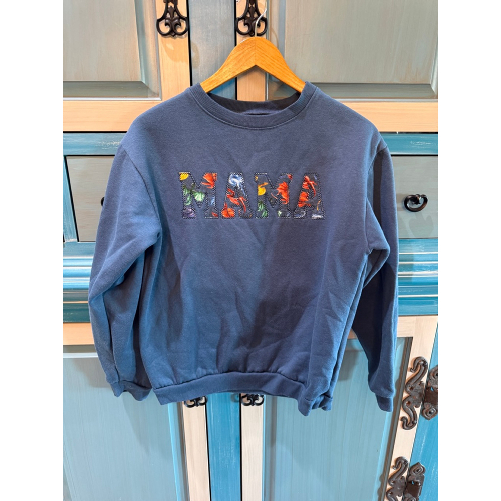 Women's Crowns & Capes Blue Mama Graphic Sweatshirt S